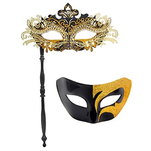 Couple's Venetian Masquerade Masks Accessory