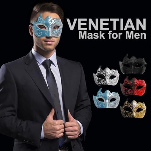 Cosmer Masquerade Mask for Couples Halloween & Mardi Gras Party