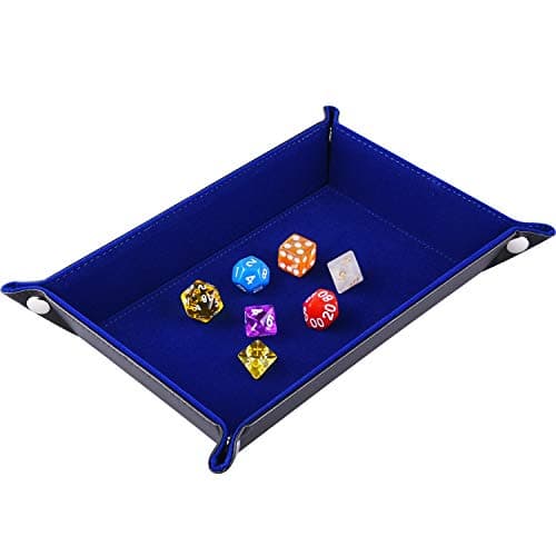 SIQUK Double Sided Folding Dice Tray in PU Leather and Velvet