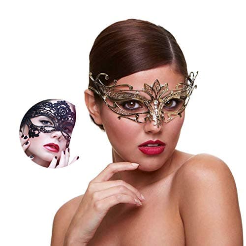 Glamorous Rhinestone Venetian Mask for Women