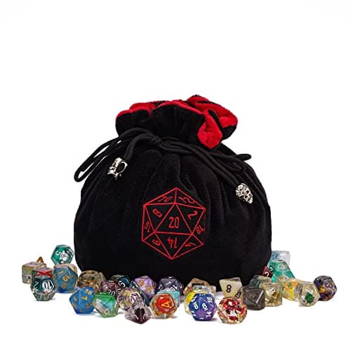 Velvet Dice Bag with Octopus Pattern for Tabletop Roleplaying Games