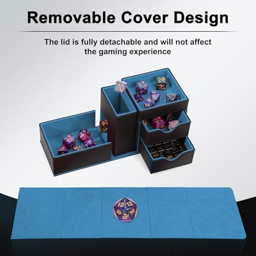 Black/Blue Dice Tower & Storage Box, DND Accessories Gifts