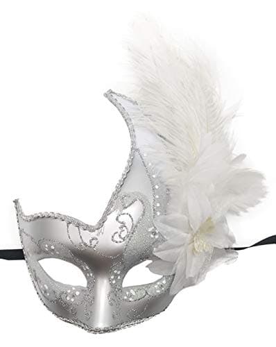 Coolwife Feather Masquerade Mask for Halloween and Cosplay