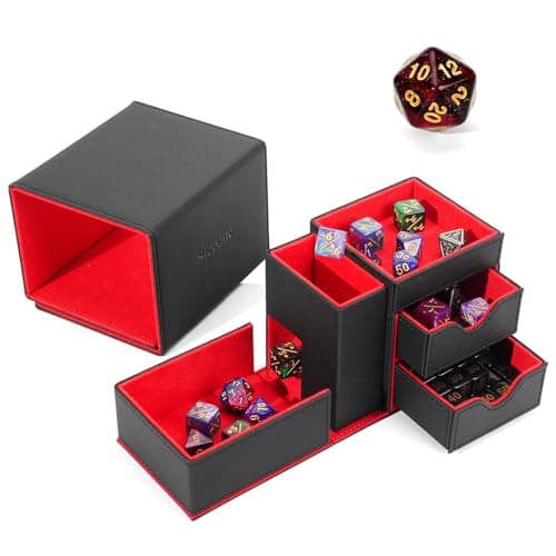 Black/Blue Dice Tower & Storage Box, DND Accessories Gifts