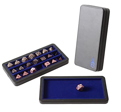 Forged Dice Co. Large Divided Case with Tray - 21 Felt-Lined Chambers, Magnetic Lid - Purple