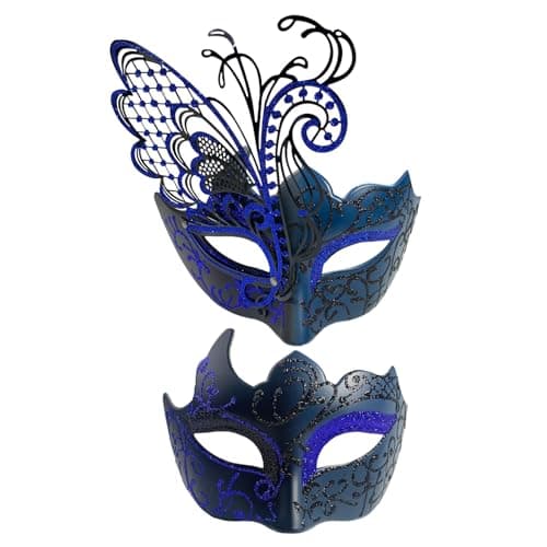 Masquerade Mask Set for Women Couples Venetian Mardi Gras Halloween