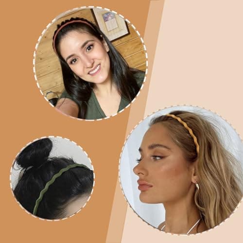 Springtime 12pcs Thin Colorful Plastic Headbands for Girls, Women, and Teens