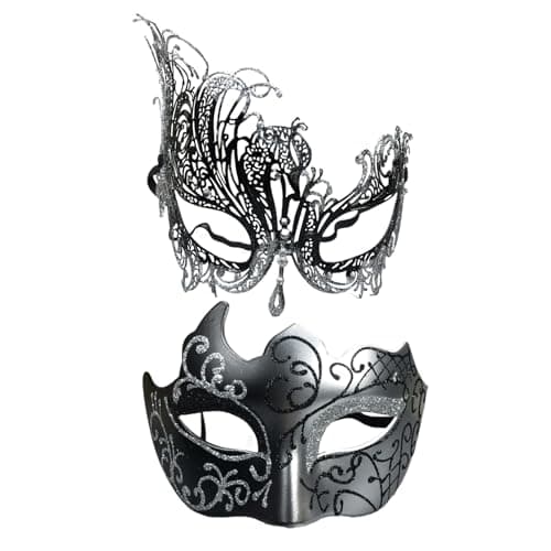 Masquerade Mask Set for Couple Mardi Gras & Halloween