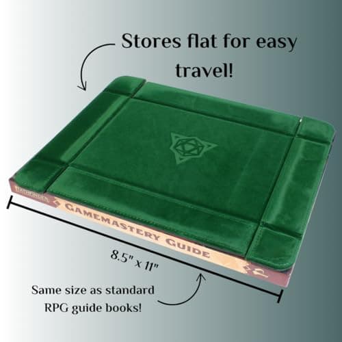 PU Leather Magnetic Folding Dice Tray & Mat - Gray - Perfect for DND and Roleplaying Games