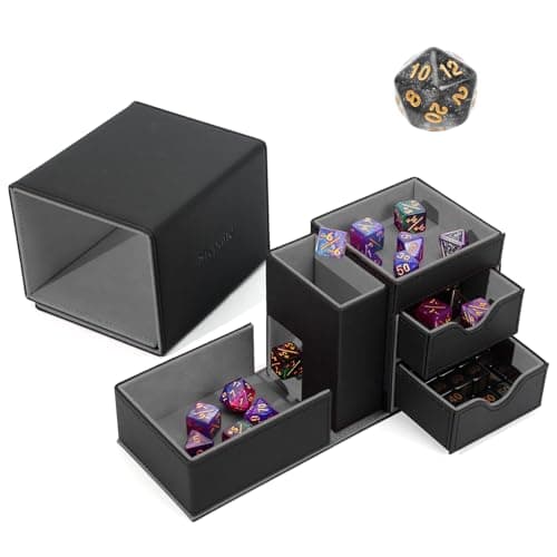 Black/Blue Dice Tower & Storage Box, DND Accessories Gifts