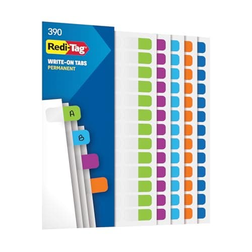 Redi-Tag Write-On Pastel Index Tabs, 130 Pack