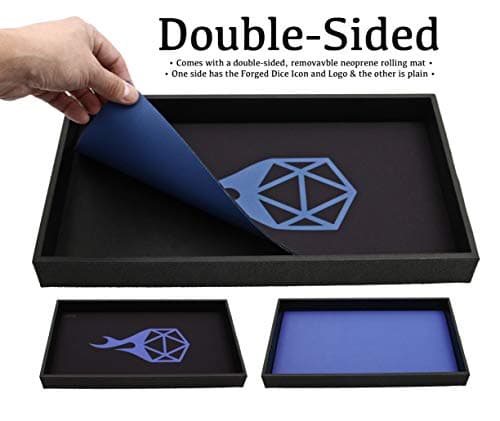 Forged Dice Co. Double Sided Neoprene Dice Mat - 14" Removable Tray for Board Games & Tabletop RPGs