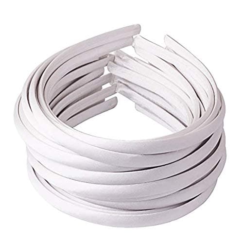 Pure White Satin Headbands for Women and Girls