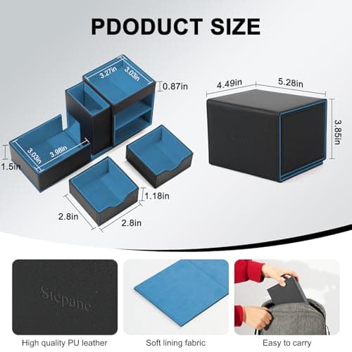 Black/Blue Dice Tower & Storage Box, DND Accessories Gifts