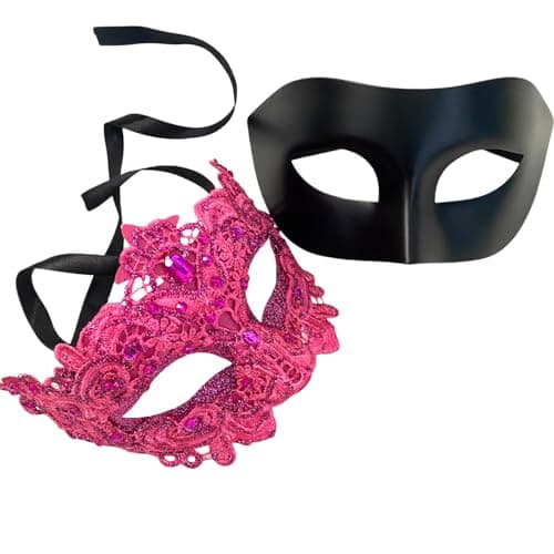 Masq Brocade Lace Masquerade Ball Mask Pair