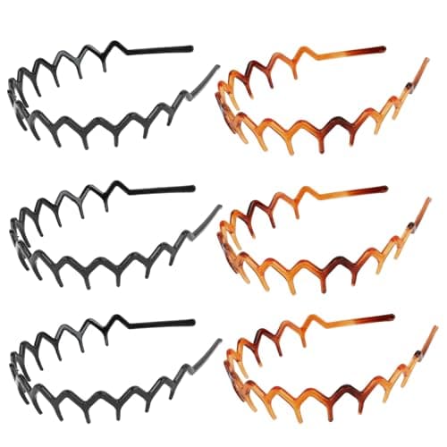 Zig Zag Shark Tooth 6 Pack Hair Comb Headbands for Women