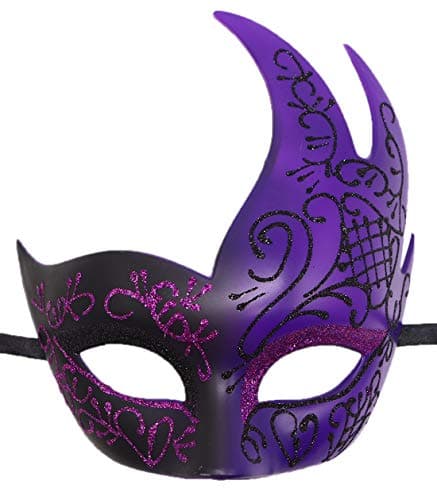 Coolwife Men's Vintage Venetian Checkered Masquerade Mask for Musical Party