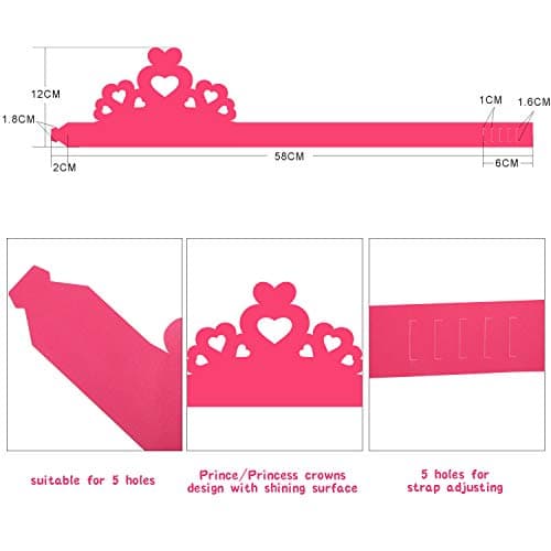 Outus 24-Piece Princess & Prince Crown Craft Kit for DIY Birthday Party Favor