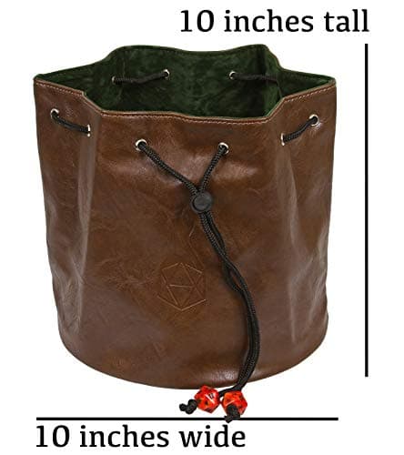 Forged Dice Co. Pouch of The Endless Hoard - 7 Pockets, Holds Over 1,000 Dice - Brown/Green