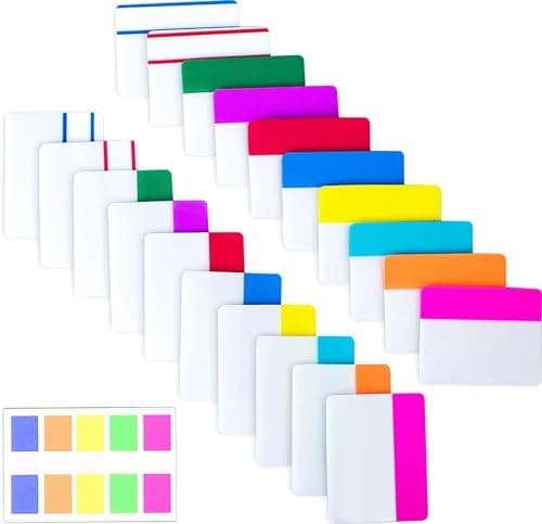Morandi Tabs 2 Inch Sticky Index Tabs, Writable and Repositionable File Tabs Flags, Colored Page Markers 12Colors