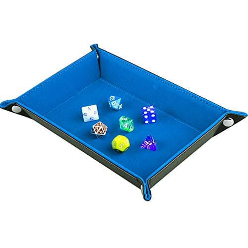 SIQUK Double Sided Folding Dice Tray in PU Leather and Velvet