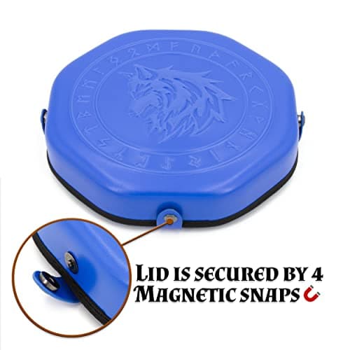 CASEMATIX RPG Dice Tray and Storage Case with Magnetic Snaps and Wolf Design