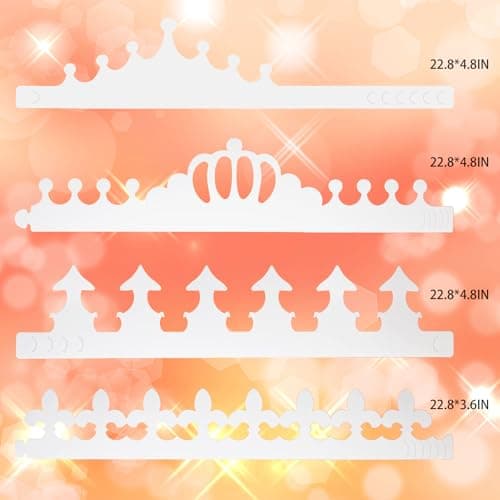 38pcs White Paper Crowns for Kids' Birthday Parties & Favors
