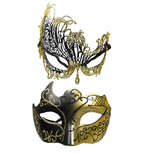 Masquerade Mask Set for Couple Mardi Gras & Halloween