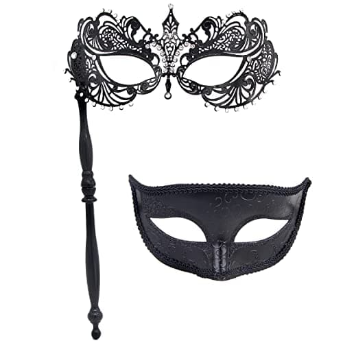 IETANG Couple Half Venetian Masquerade Mask for Parties