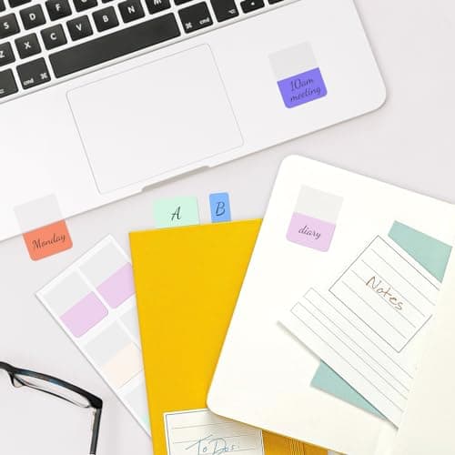 Sticky Index Tabs for Reading Notes and File Organization, Colored and Writable (1 inch)
