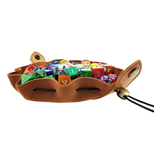 Celtic Tree DND Gifts Dice Bag - Genuine Leather Storage with Tray