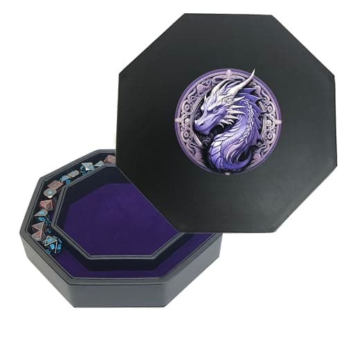 Dragon Seal Royal Purple Felt RPG Dice Tray with Storage Lid