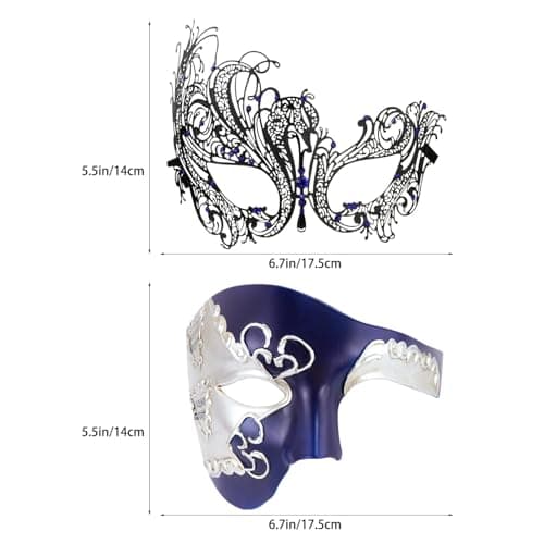 Couples Masquerade Mask Set for Holidays & Parties