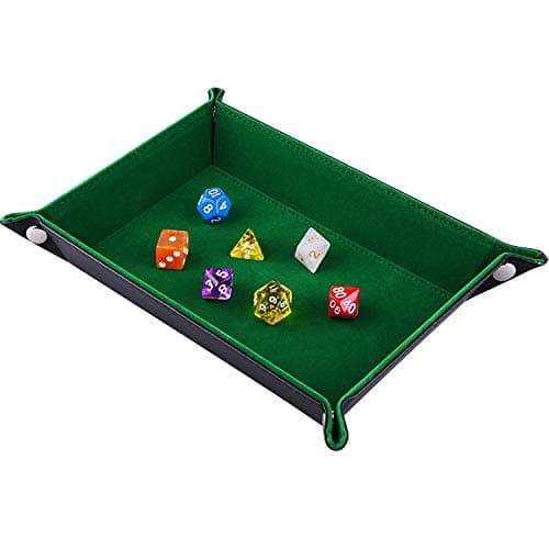 SIQUK Double Sided Folding Dice Tray in PU Leather and Velvet