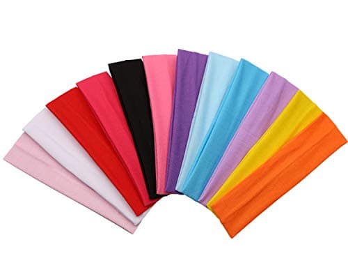 12 Pack Soft Stretchy Elastic Headbands for Women & Girls - Beauty Hair Accessories
