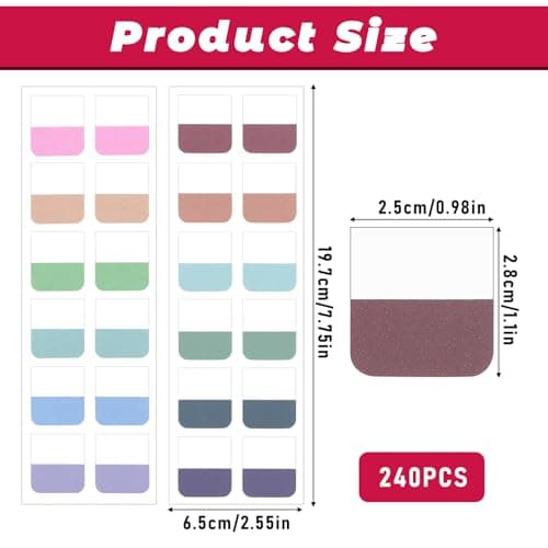 240pcs 1 inch Sticky Annotation Tabs for Books and Files
