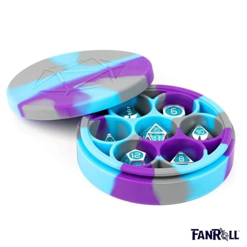 FanRoll Silicone Dice Case: Purple/Gray/Light Blue, Dungeons and Dragons Accessories