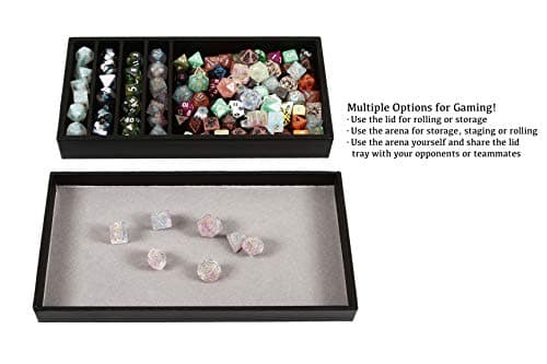 Forged Dice Co. Dual Dice Tray with Staging - Gray - Perfect for D&D and RPG Gaming