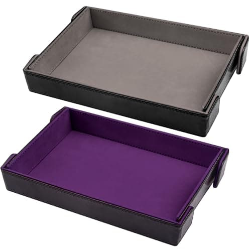 SIQUK Gray Violet Magnetic Dice Tray for D&D RPG Games
