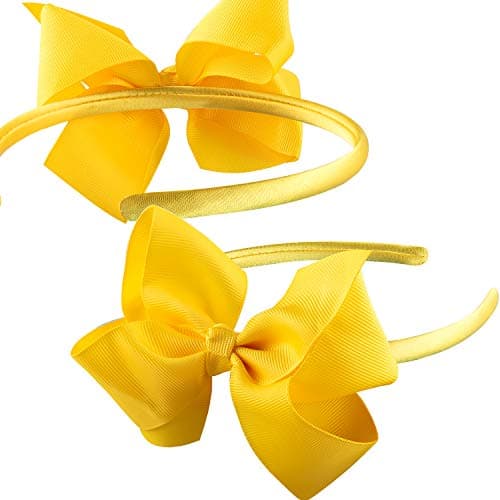 SIQUK 12 Piece Bow Headbands for Girls with Ribbon Bow | Boutique Grosgrain Headbands - 12 Colors