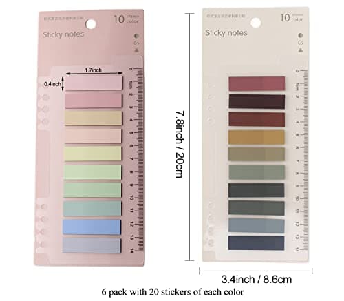 1200 Pcs Morandi Colored Book Tabs, Writable Index Flags for Notebooks