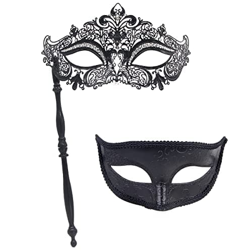 IETANG Couple Half Venetian Masquerade Mask for Parties