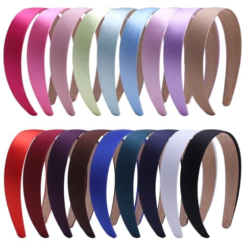 Pure White Satin Headbands for Women and Girls