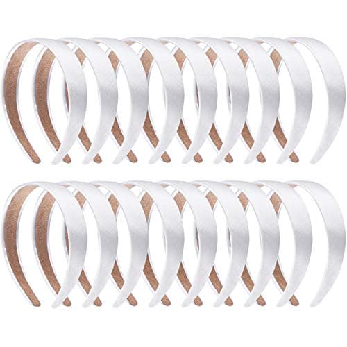 SIQUK 18 Pieces Colorful 1 Inch Wide Non-slip Satin Headbands for Women and Girls
