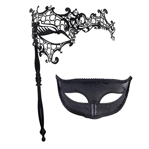 IETANG Couple Half Venetian Masquerade Mask for Parties