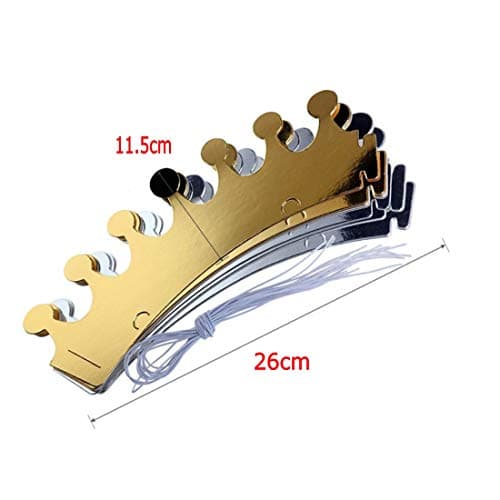 10pcs Unisex Paper Crowns Golden & Silver Party Favors Accessories