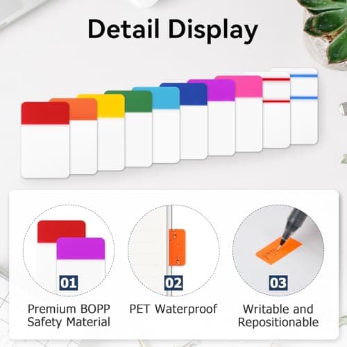 Sticky Note Tabs 480 Pieces, 1 Inch, 24 Sets 12 Colors for Books, Binders, Documents