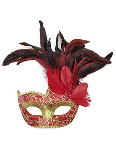 Coolwife Feather Masquerade Mask for Halloween and Cosplay
