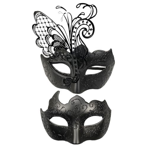 Masquerade Mask Set for Women Couples Venetian Mardi Gras Halloween