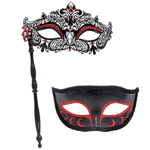 IETANG Couple Half Venetian Masquerade Mask for Parties